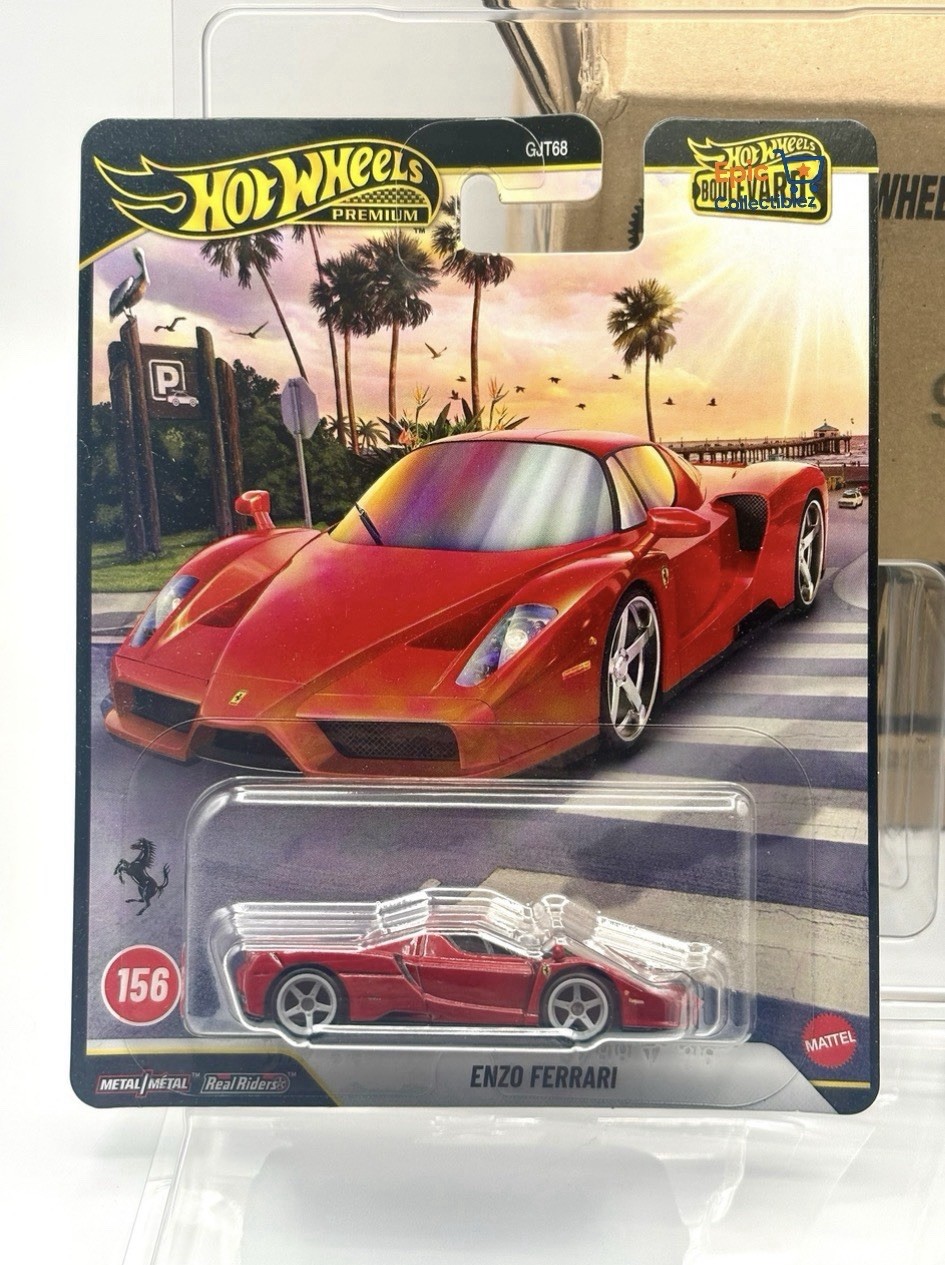 Hot Wheels Premium Boulevard #156 Enzo Ferrari Red GJT68 W/ PROTECTOR Mattel Hot Wheels Premium Boulevard #156 Enzo Ferrari Red GJT68 W/ PROTECTOR Mattel