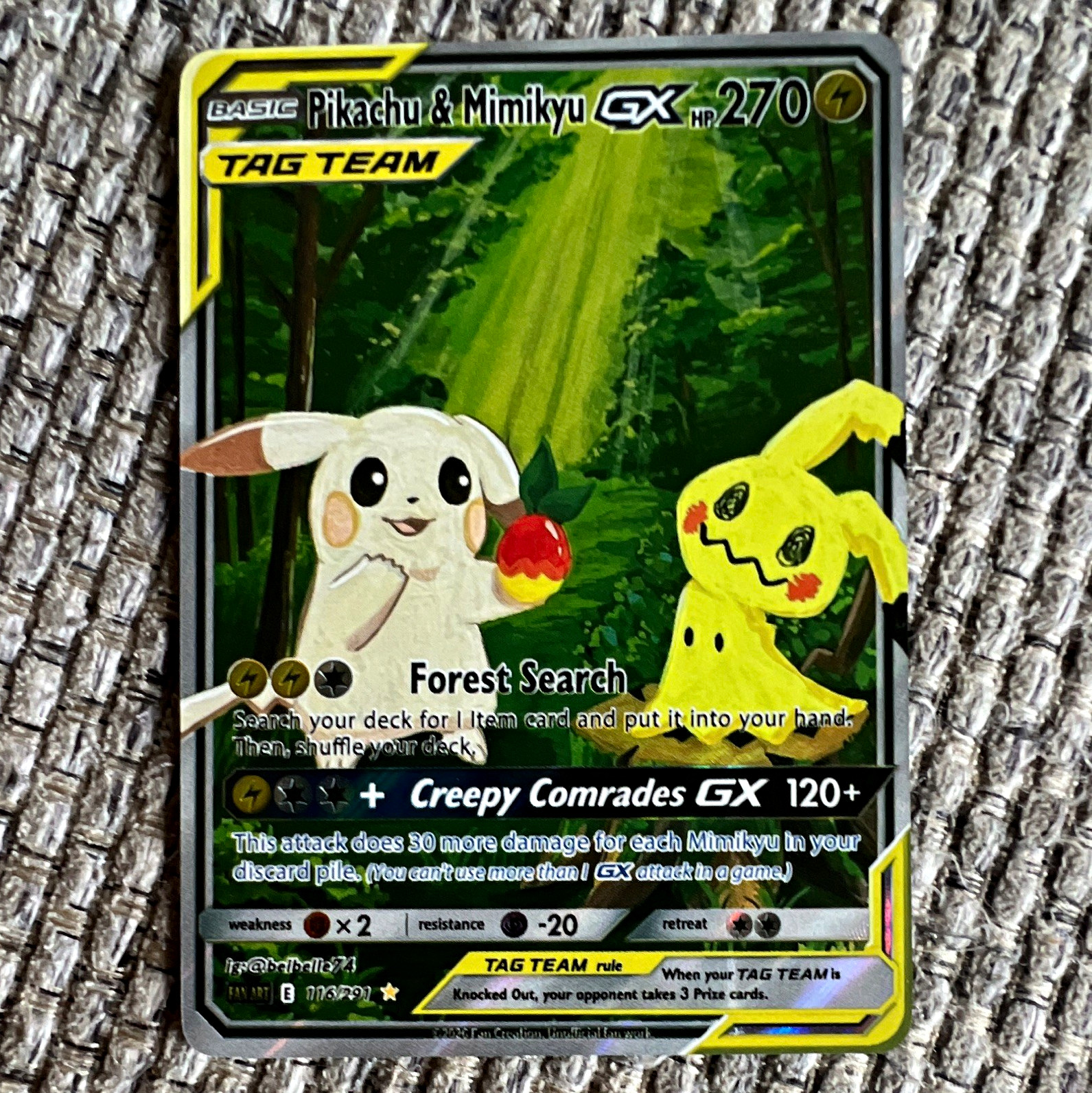 Nintendo Pikachu & Mimikyu GX Team Up 116/190 TAG TEAM Holo Ultra Rare EN Fan At Nintendo Pikachu & Mimikyu GX Team Up 116/190 TAG TEAM Holo Ultra Rare EN Fan At