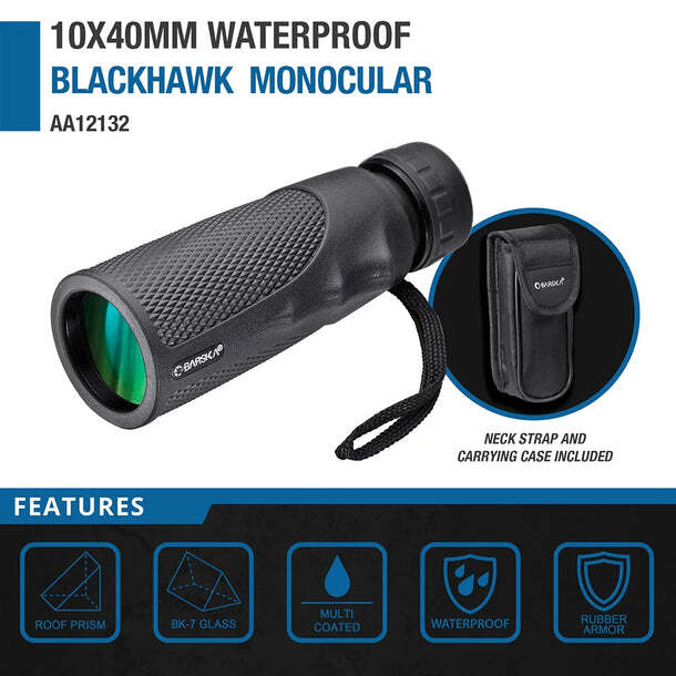 Barska AA12132 Blackhawk 10x 40mm Waterproof Hunting Anti Reflect Lens Monocular Barska AA12132 Blackhawk 10x 40mm Waterproof Hunting Anti Reflect Lens Monocular