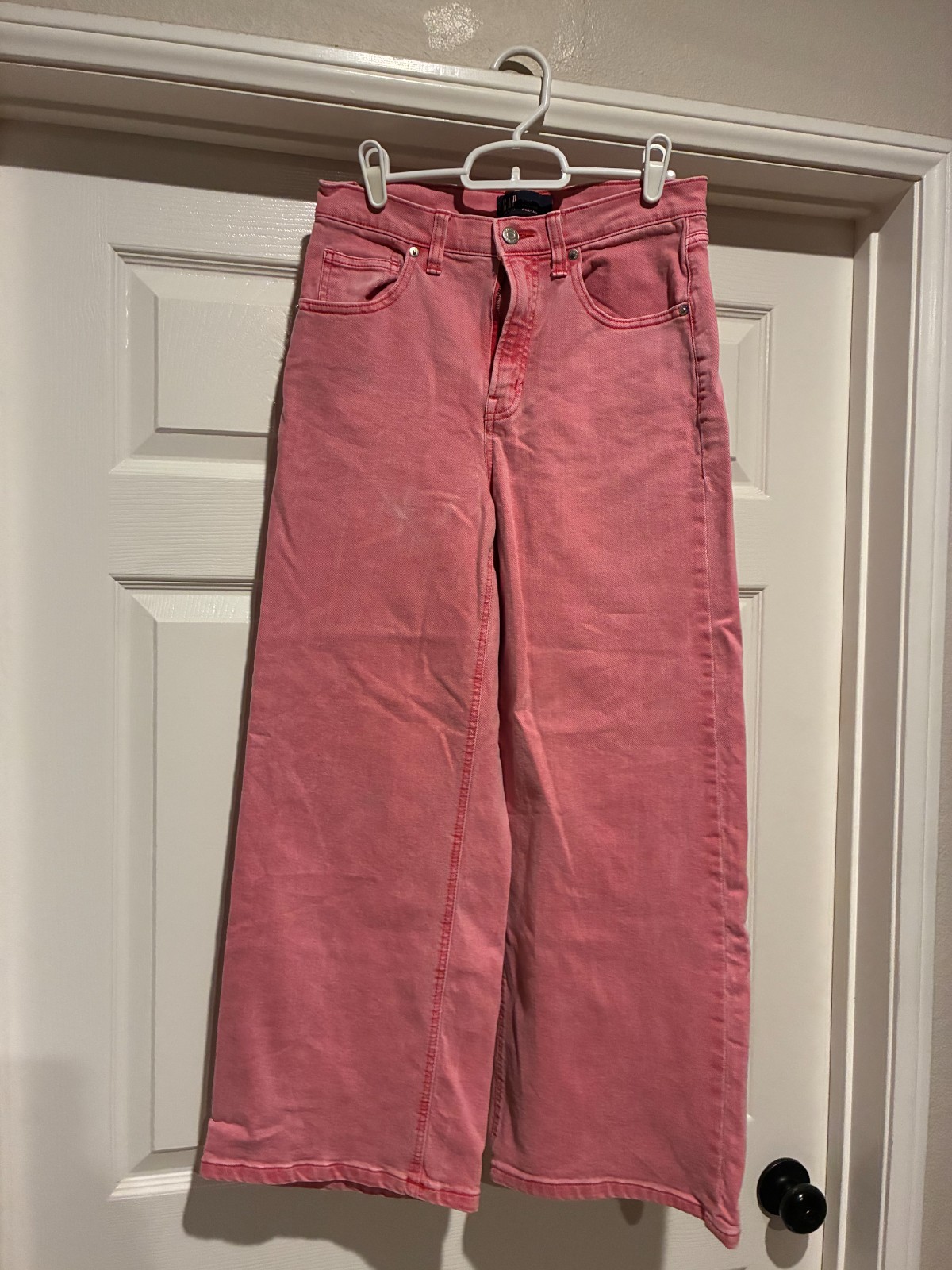 Gap pink high rise wide-leg crop size 2/26 R pant Gap pink high rise wide-leg crop size 2/26 R pant