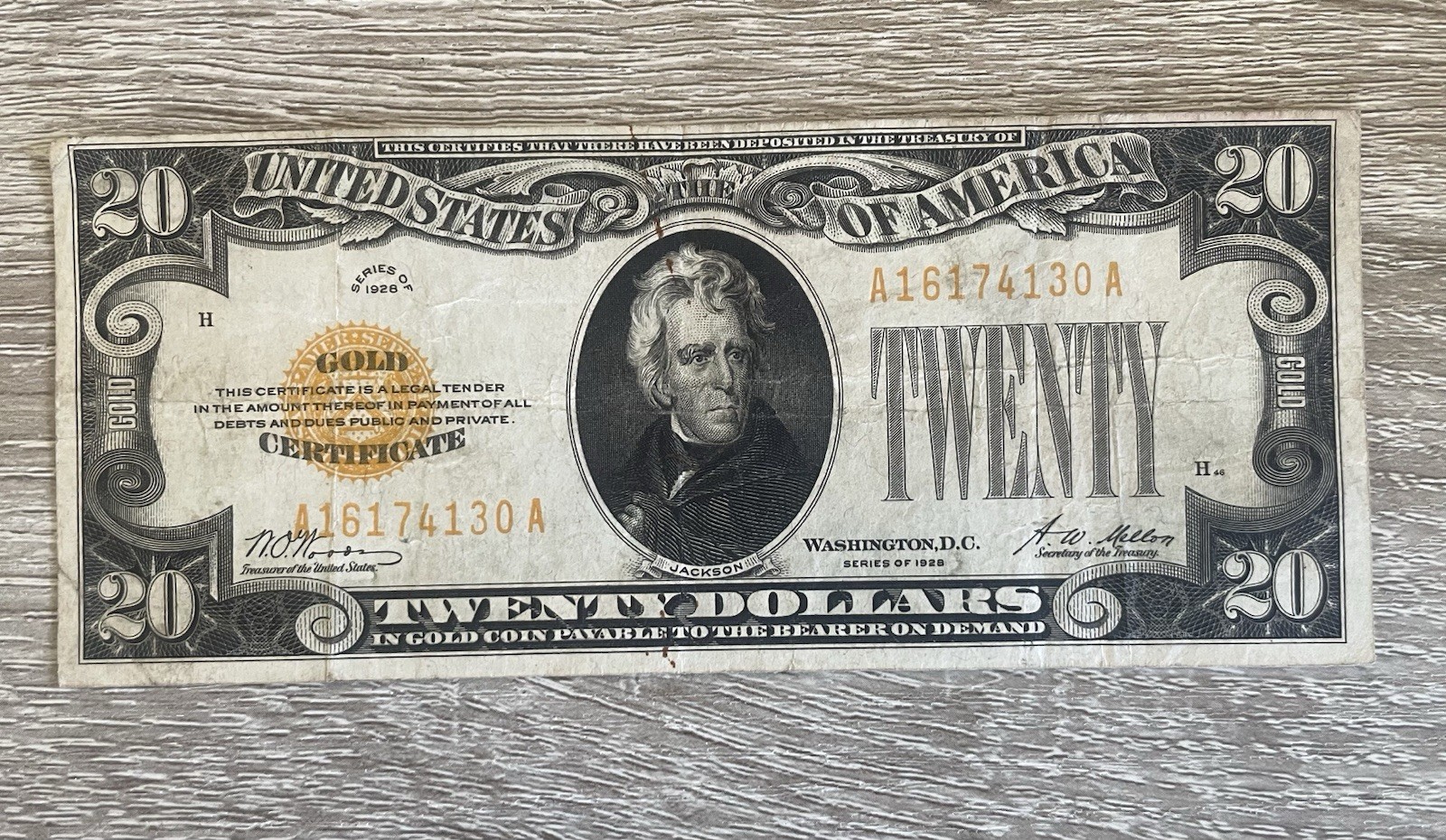 1928 $20 Gold Certificate Note 1928 $20 Gold Certificate Note