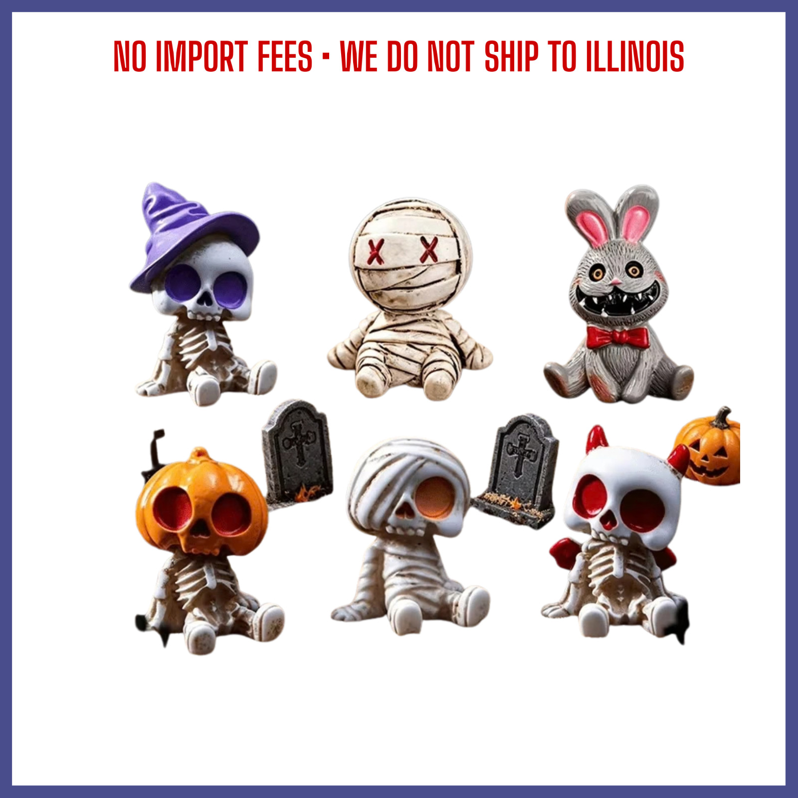 HOT SALE 6pcs Halloween Resin Skeleton Mummy Figurines, Mini Statues for DIY HOT SALE 6pcs Halloween Resin Skeleton Mummy Figurines, Mini Statues for DIY