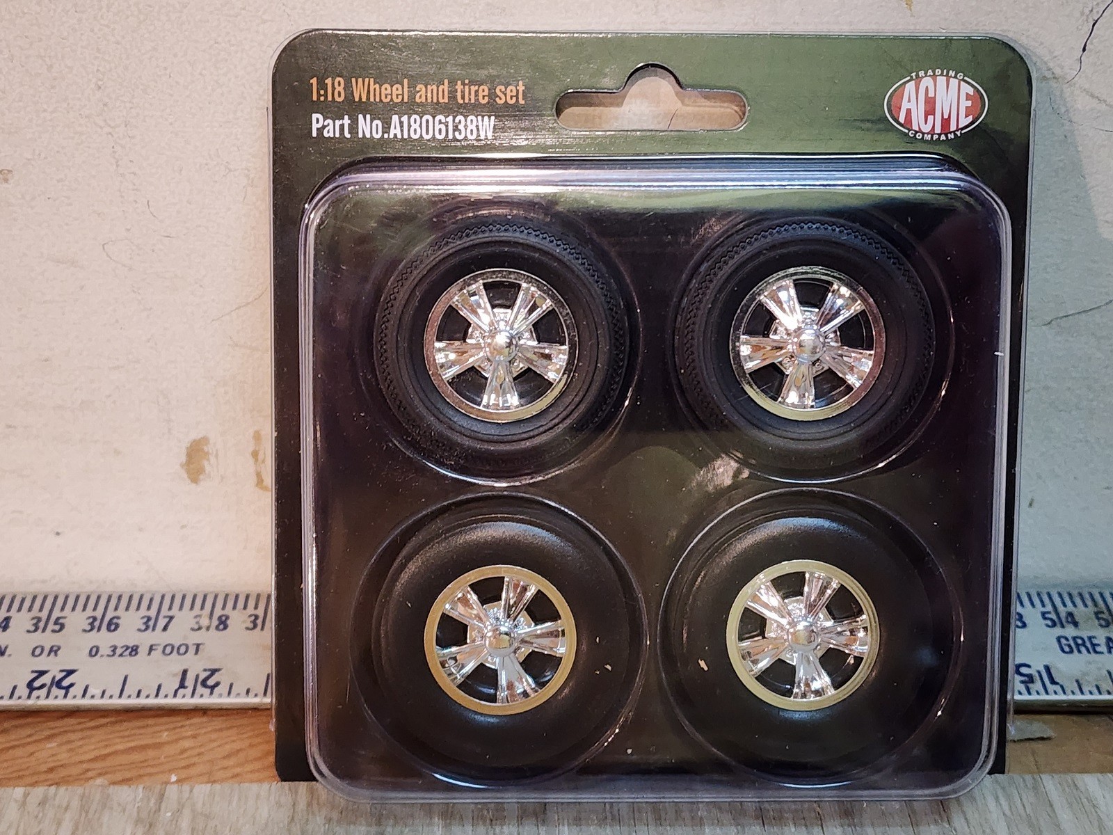ACME 1:18 DRAG WHEEL AND TIRE SET - A1806138W FROM HEMI HUSTLER -BEST EBAY PRICE
