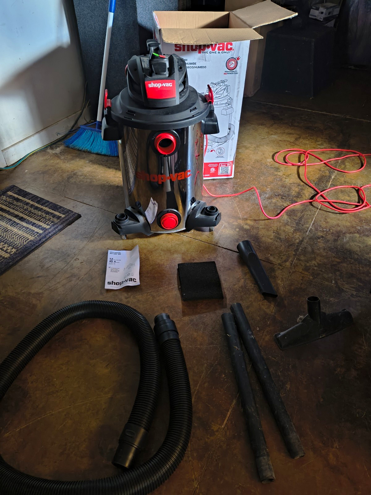 Shop-Vac Series EL 12 Gallon Corded Wet/Dry Canister Vac w/ Hose Manual