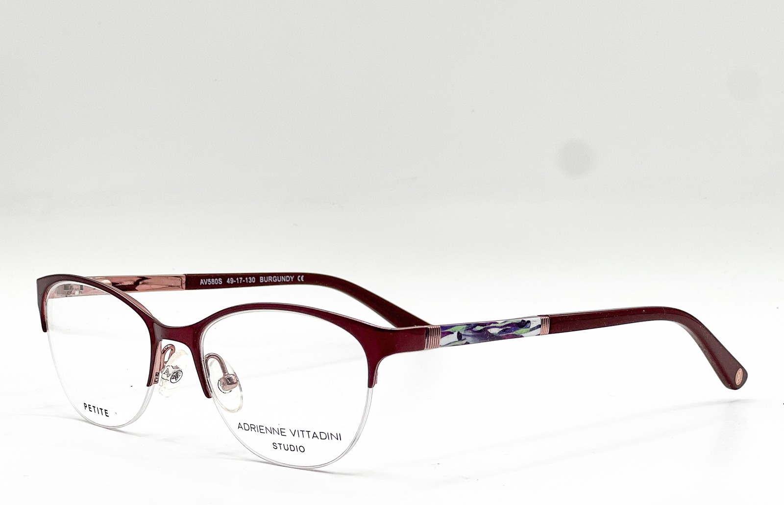 NEW ADRIENNE VITTADINI AV580S BURGUNDY AUTHENTIC EYEGLASSES 49-17