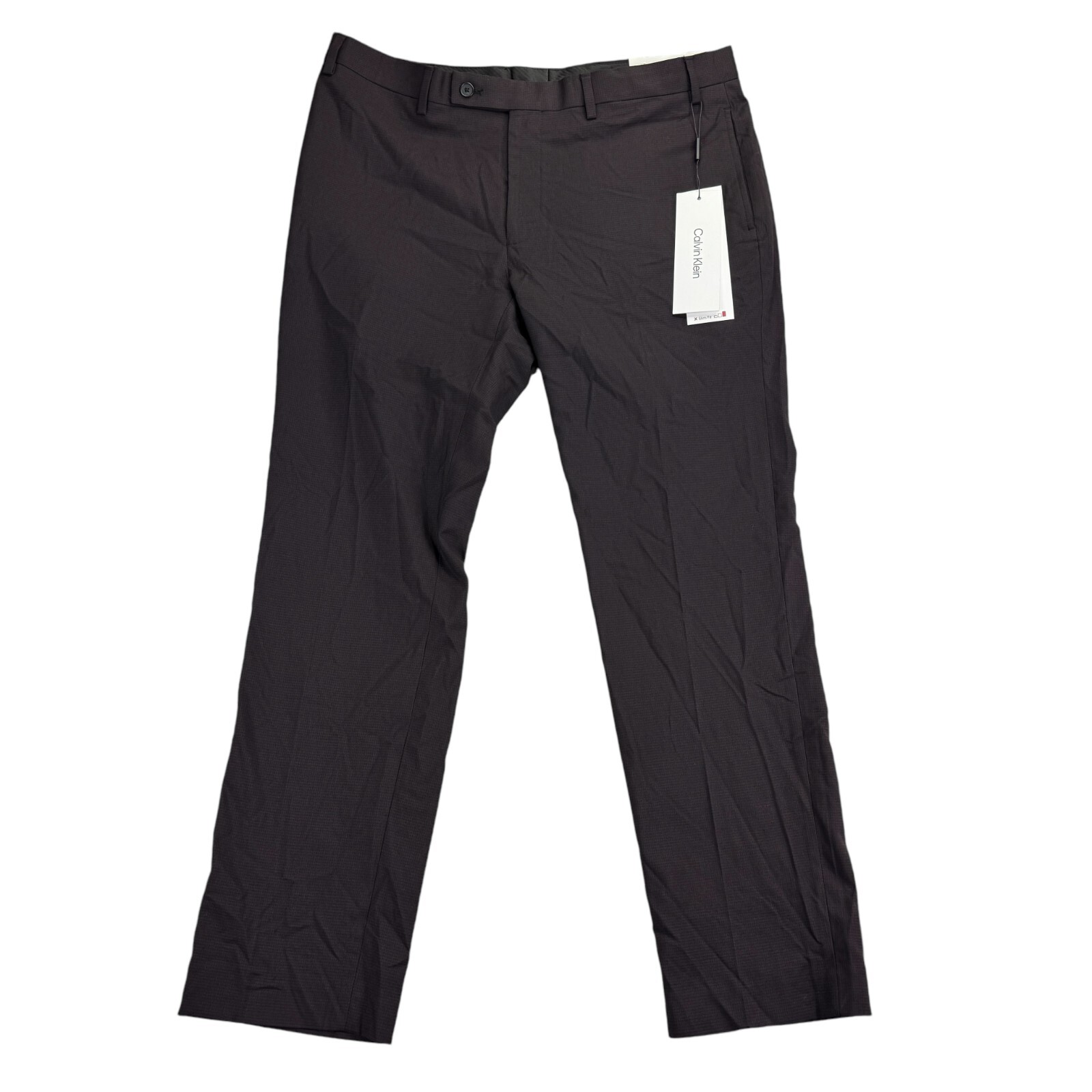 Calvin Klein Mens Jerome X Slim Fit Dress Pants Wine Black 38x30 Calvin Klein Mens Jerome X Slim Fit Dress Pants Wine Black 38x30