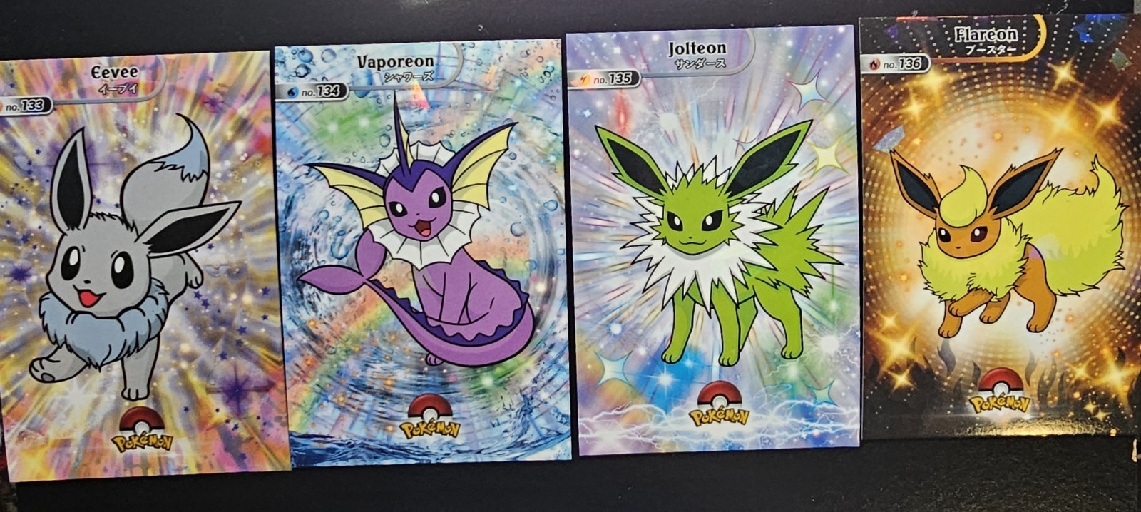 EEVEE X VAPOREON X JOLTEON X FLAREON - POKEMON CARD DATABASE SHINY KANTO CCG