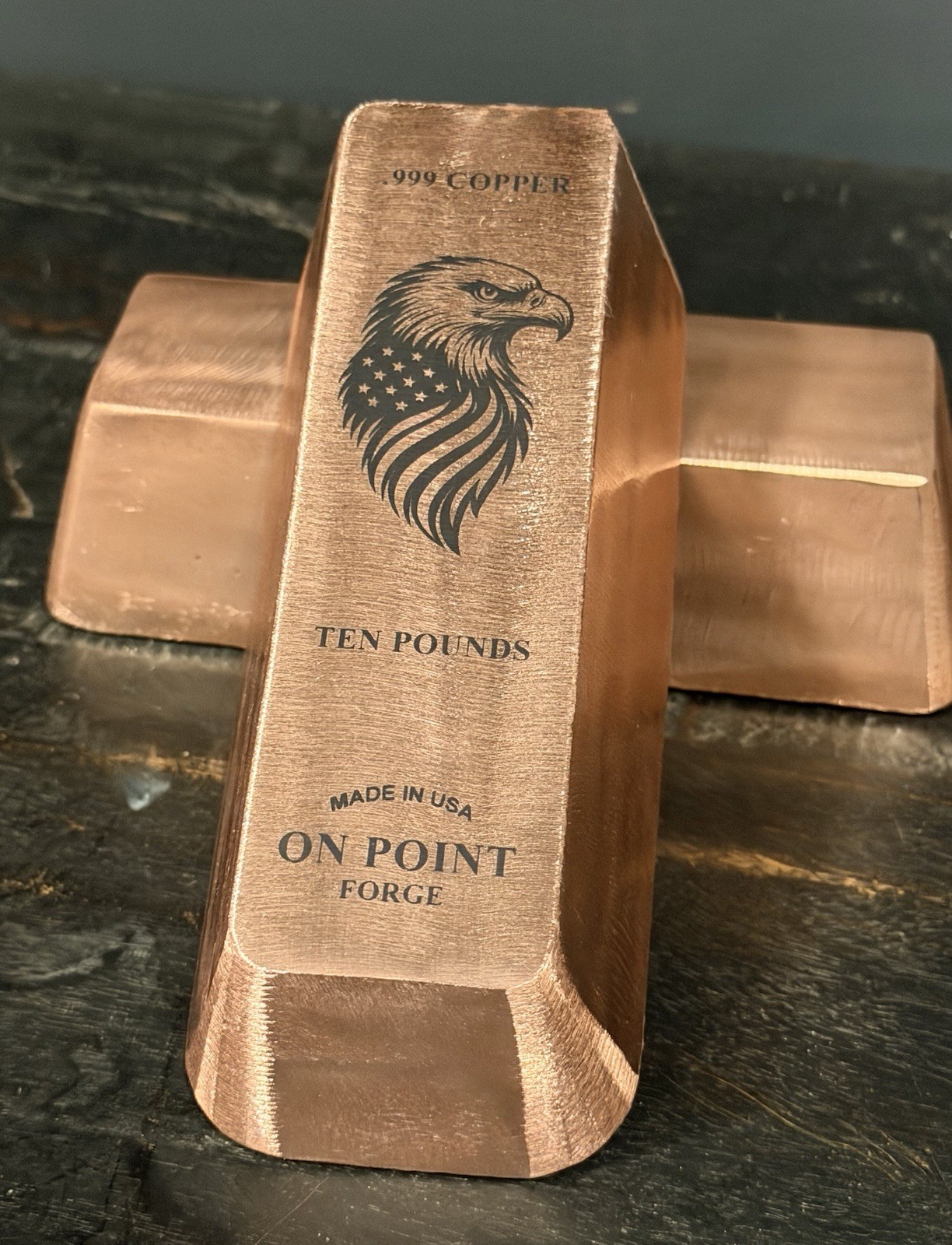 10 Lb .999 Solid Copper Bar | Eagle Hand Poured Copper Bullion