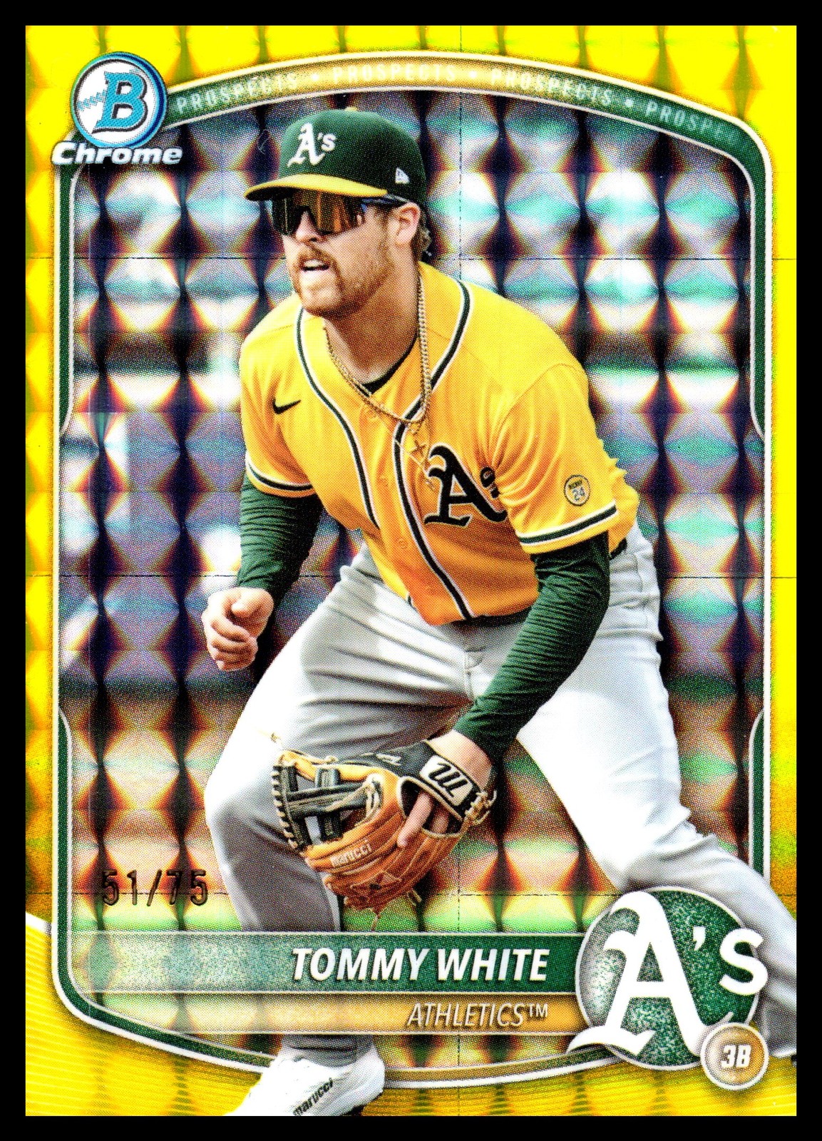 2025 Bowman Draft #BDC-88 Tommy White Chrome Yellow Refractor #/75