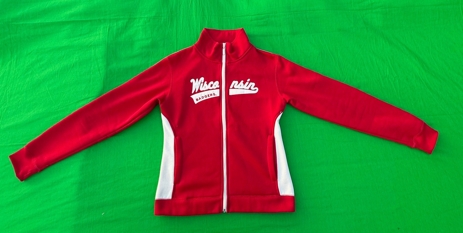 Vintage Jansport NCAA Wisconsin Badgers Women\'s Full Zip Track Jacket Size M.