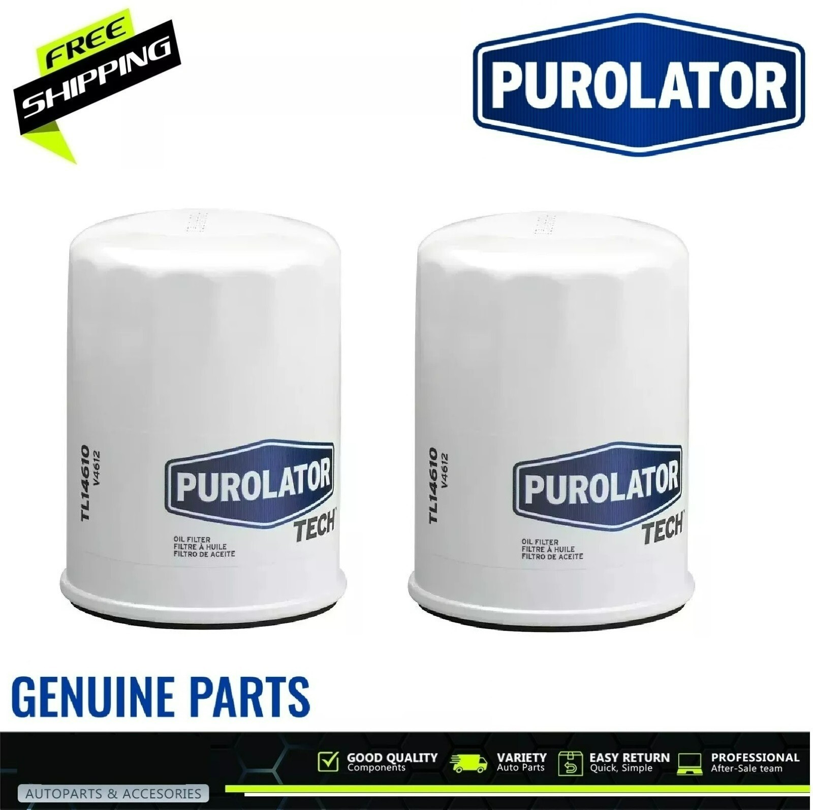 2X Purolator OEM Engine Oil Filter 15400-PLM-A02 For Honda Acura Civic 1.5L 2.0L