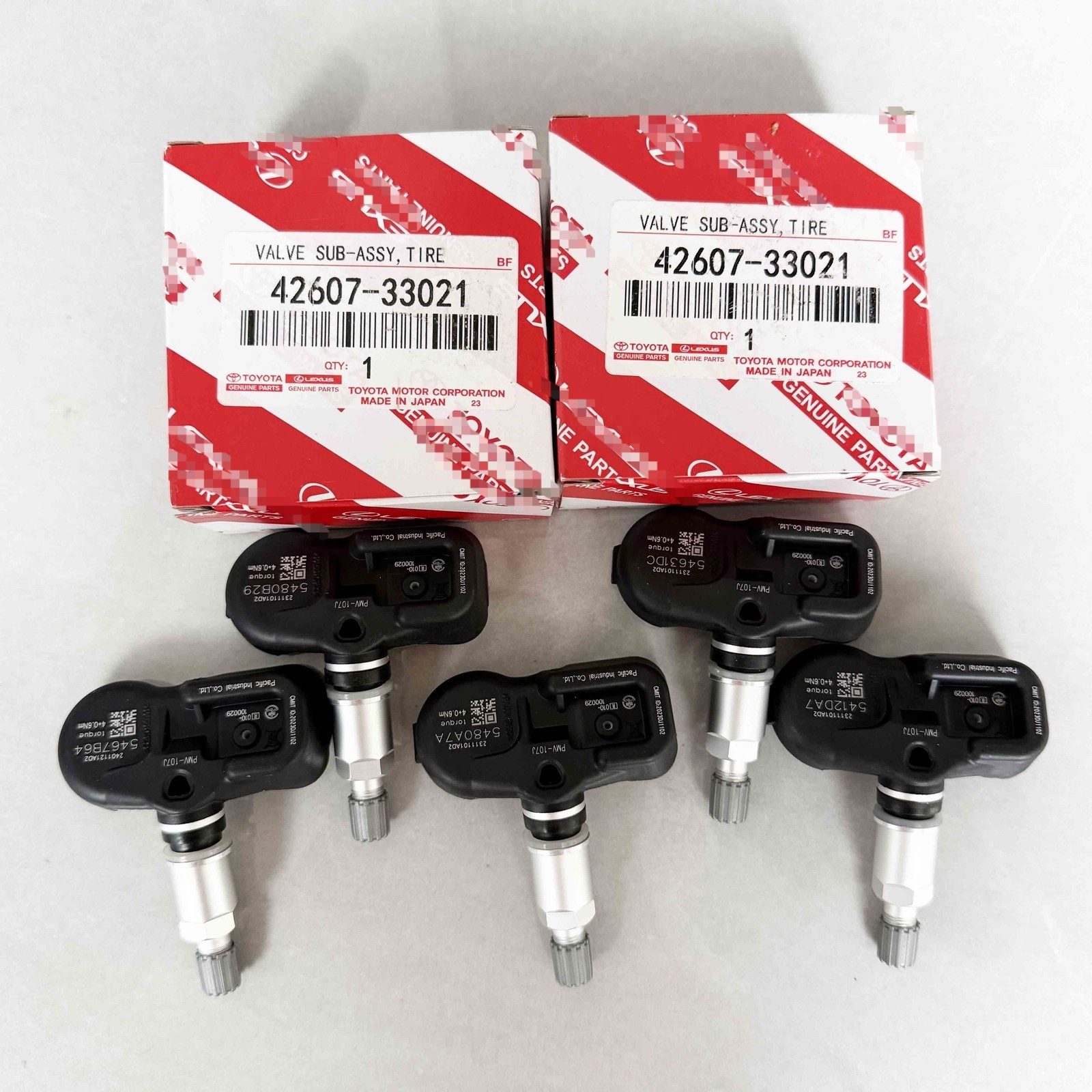 5PCS Genuine Tire Pressure Sensor TPMS 42607-33021 PMV-107J For Toyota Lexus 5PCS Genuine Tire Pressure Sensor TPMS 42607-33021 PMV-107J For Toyota Lexus