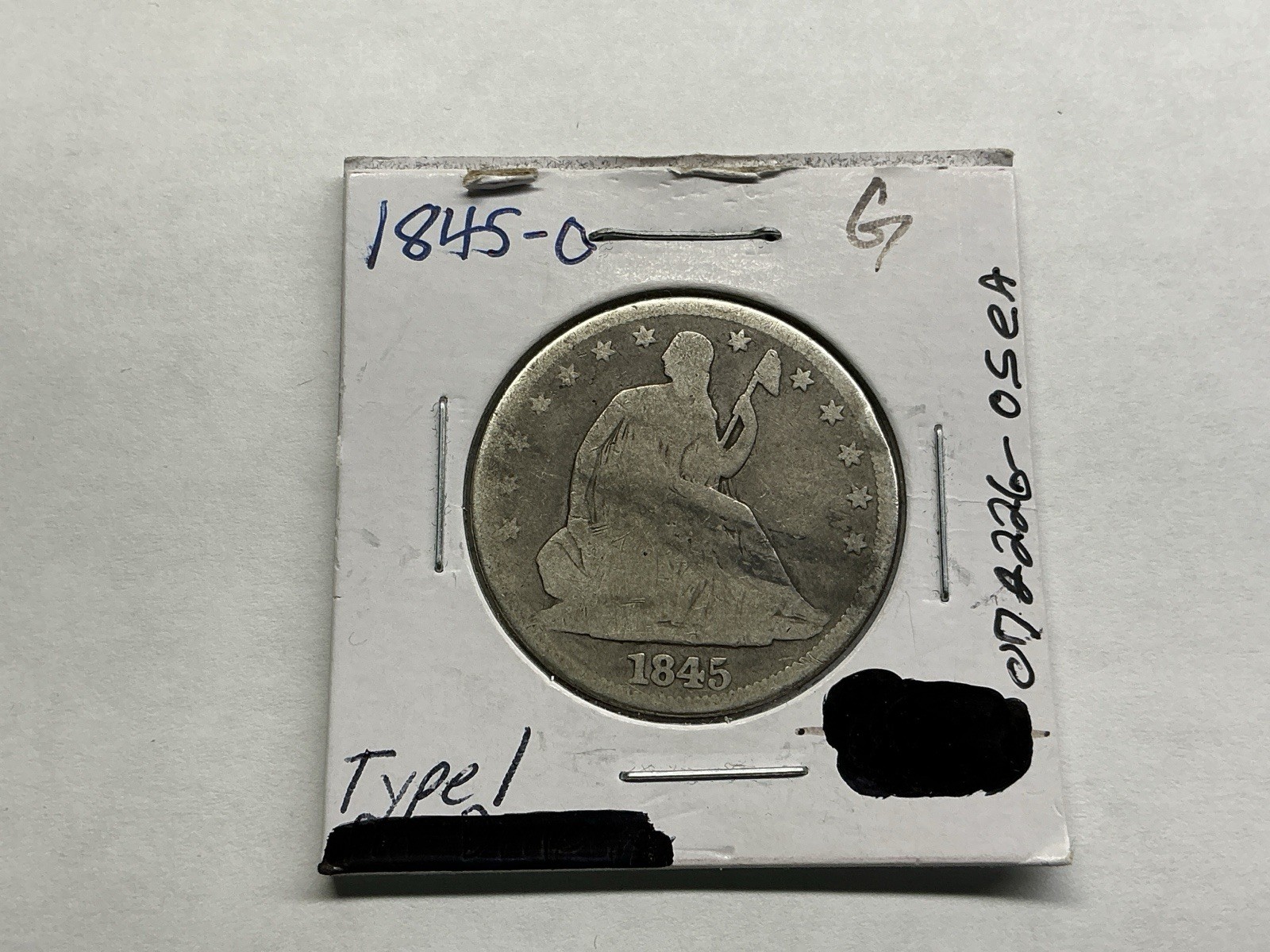 1845 O Seated Liberty Silver Half-Dollar Type 1 in Fine Condition 072226 05ea