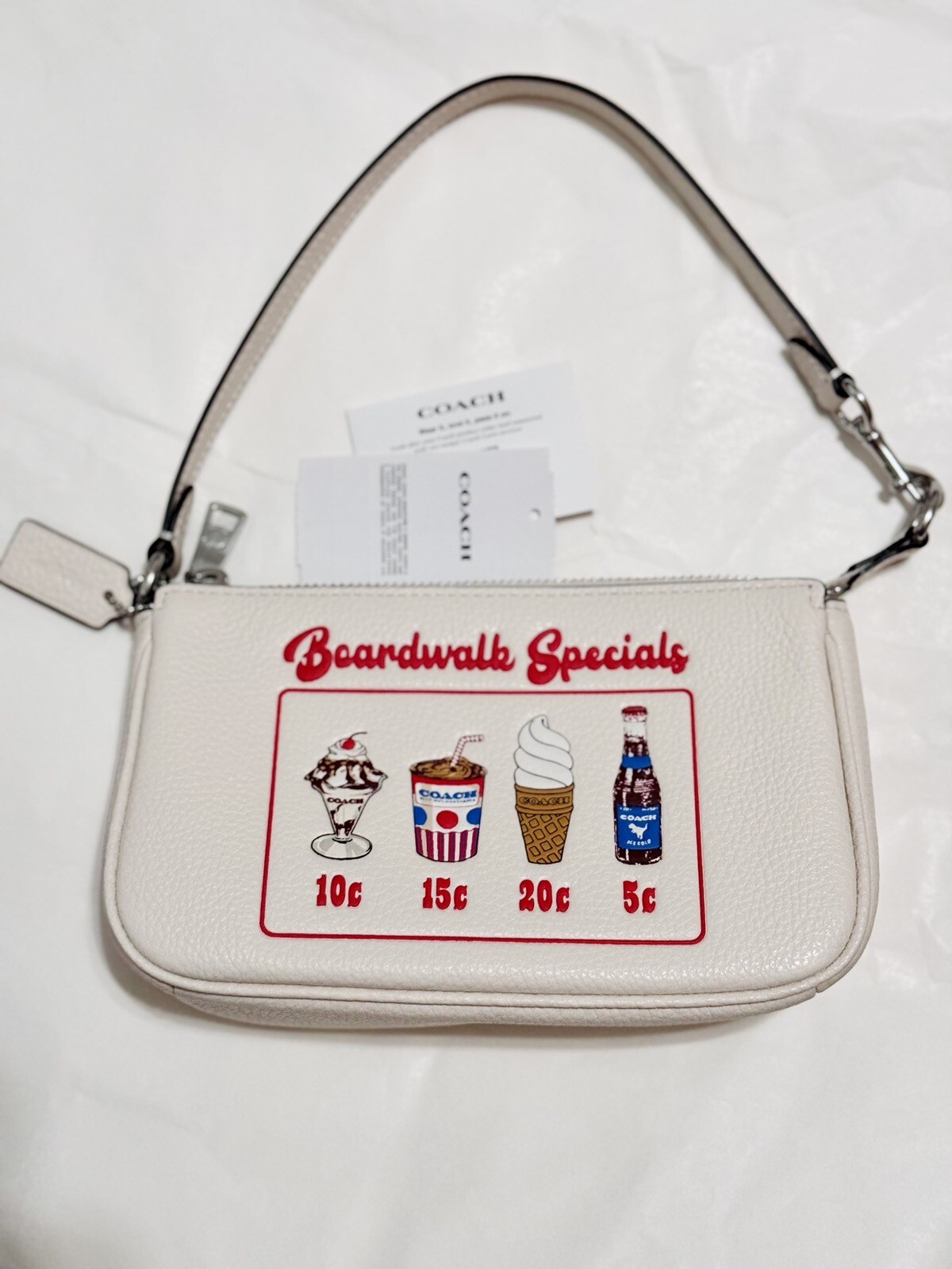 COACH CU197 Nolita 19 With Boardwalk Graphic Leather SV/Chalk