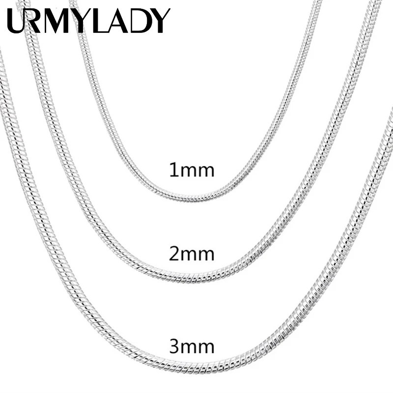 Men&Women's 925 Sterling Silver Tarnish-Free Italian Snake Chain Necklace 16-24* Men&Women's 925 Sterling Silver Tarnish-Free Italian Snake Chain Necklace 16-24*