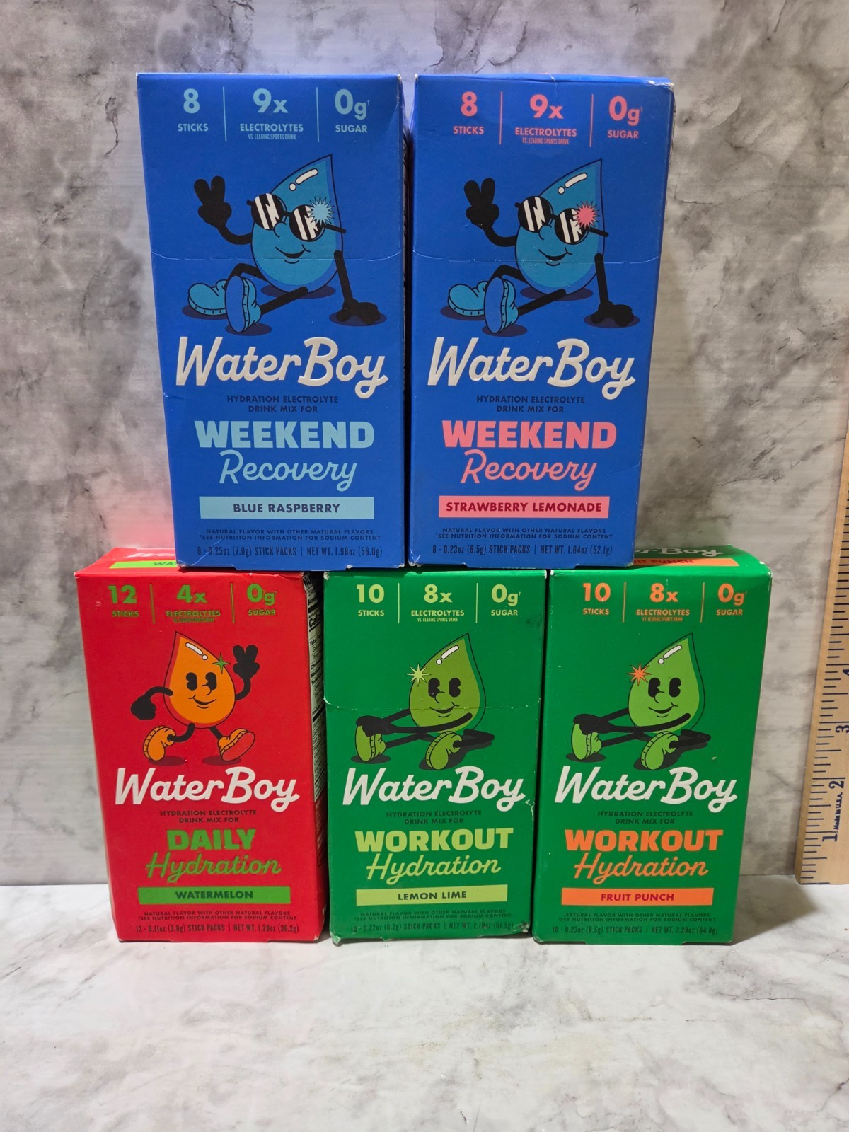 (5) WaterBoy Daily Workout Hydration Weekend Recovery 5 Different Flavors 2/2027 (5) WaterBoy Daily Workout Hydration Weekend Recovery 5 Different Flavors 2/2027