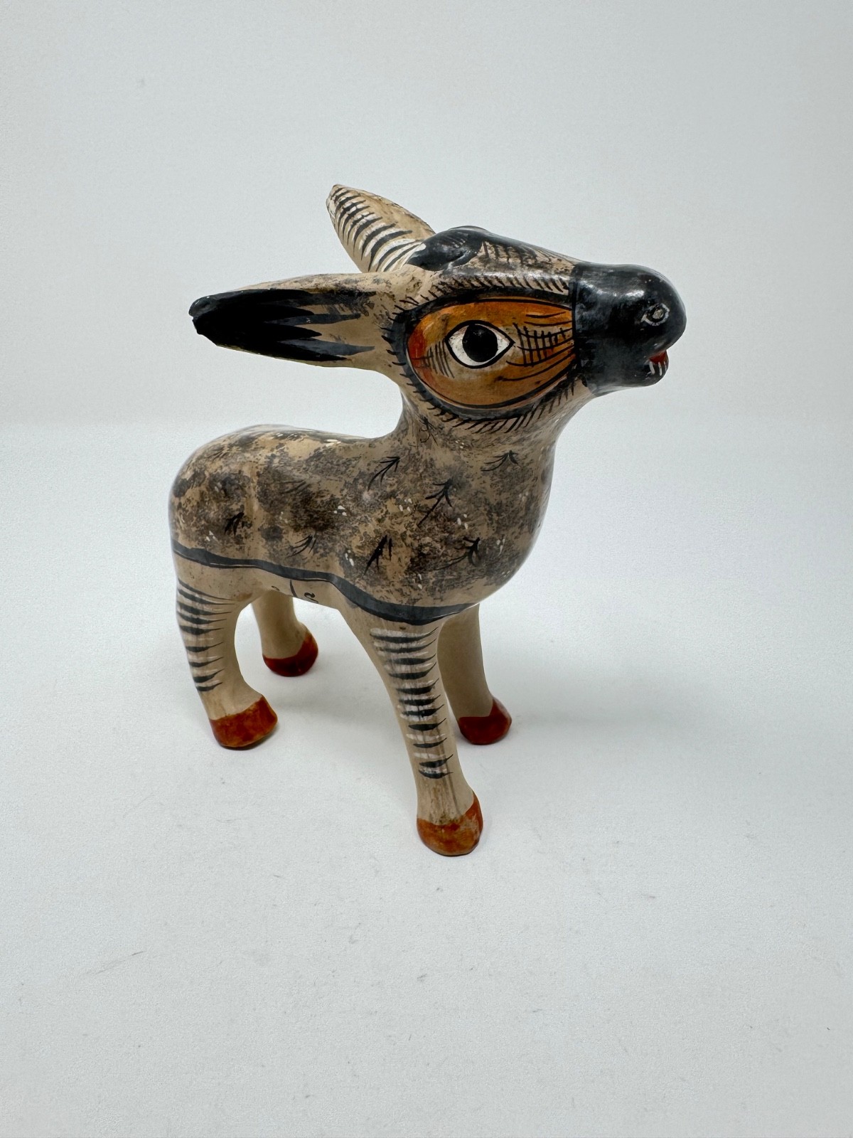 TONALA DONKEY VINTAGE JALISCO MEXICAN POTTERY BURNISHED BURRO SIGNED SOLIS TONALA DONKEY VINTAGE JALISCO MEXICAN POTTERY BURNISHED BURRO SIGNED SOLIS