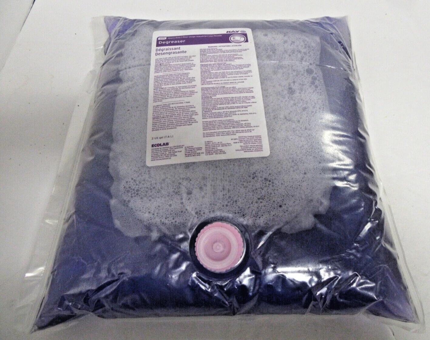 One 2 Gallon Bag Kay Purple Degreaser Heavy Duty Commercial Ecolab QSR 1111799 One 2 Gallon Bag Kay Purple Degreaser Heavy Duty Commercial Ecolab QSR 1111799