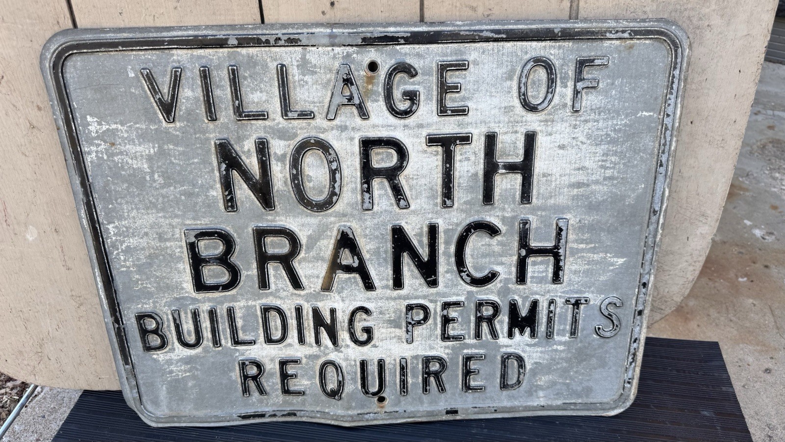 Village Of North Branch Building Permits Required Metal Sign VINTAGE Village Of North Branch Building Permits Required Metal Sign VINTAGE