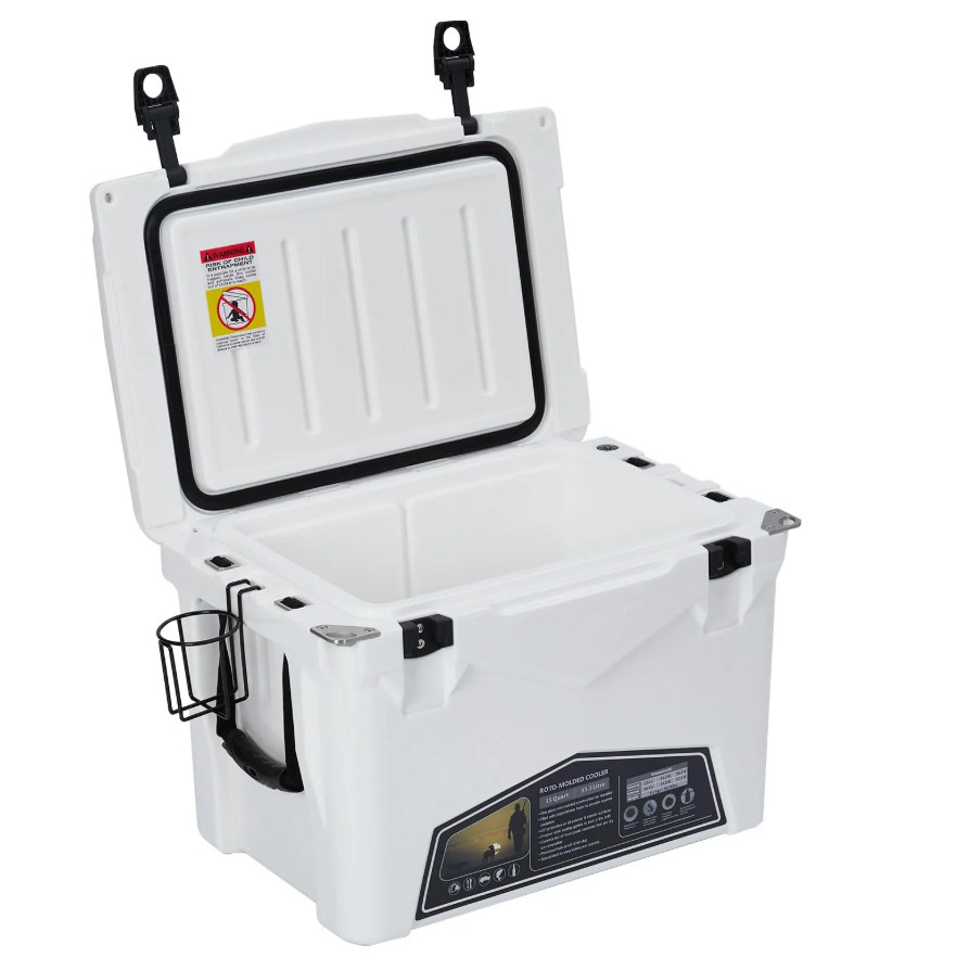 Garvee 35Qt Portable Ice Cooler with Cup Holder, Easy Drainage, Durable LLPDE PU