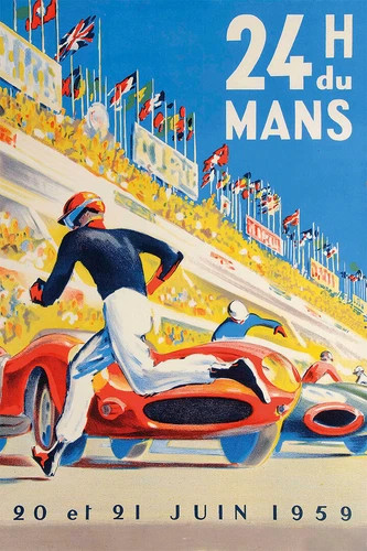 24 Hours of Le Mans 1959 Vintage Racing Art Poster