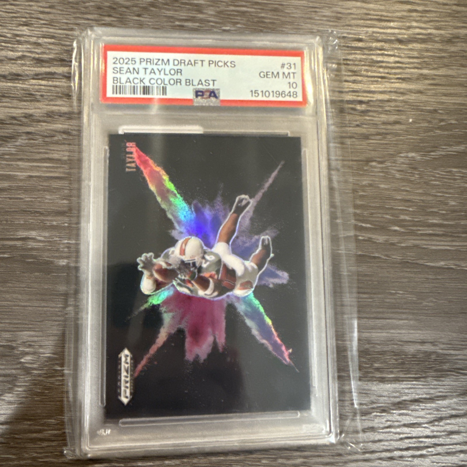 2025 Panini Prizm Draft Picks - Black Color Blast Sean Taylor #31 PSA 10
