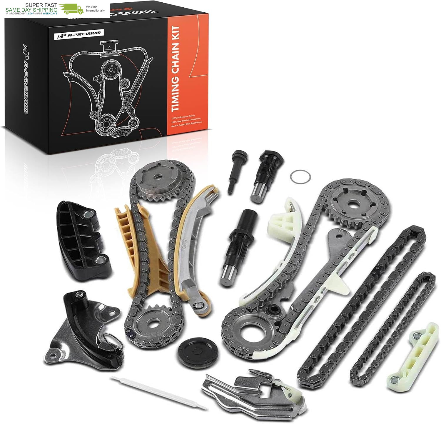 17PCS Engine Timing Chain Kit W/Tensioner & Guide 4.0L 6Cyl SOHC