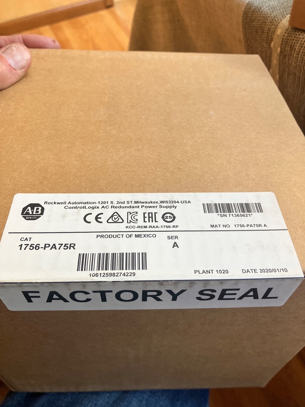 Allen-Bradley 1756-PA75R SER A ControlLogix AC Redundant Power Supply NEW SEALED