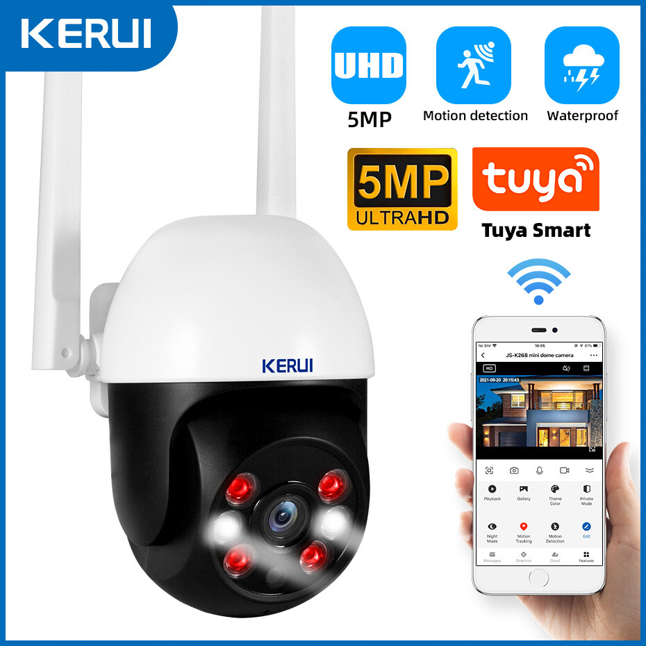 Tuya 5/8MP WIFI Wireless Camera Outdoor IP CCTV PTZ Home Smart Security IR Cam