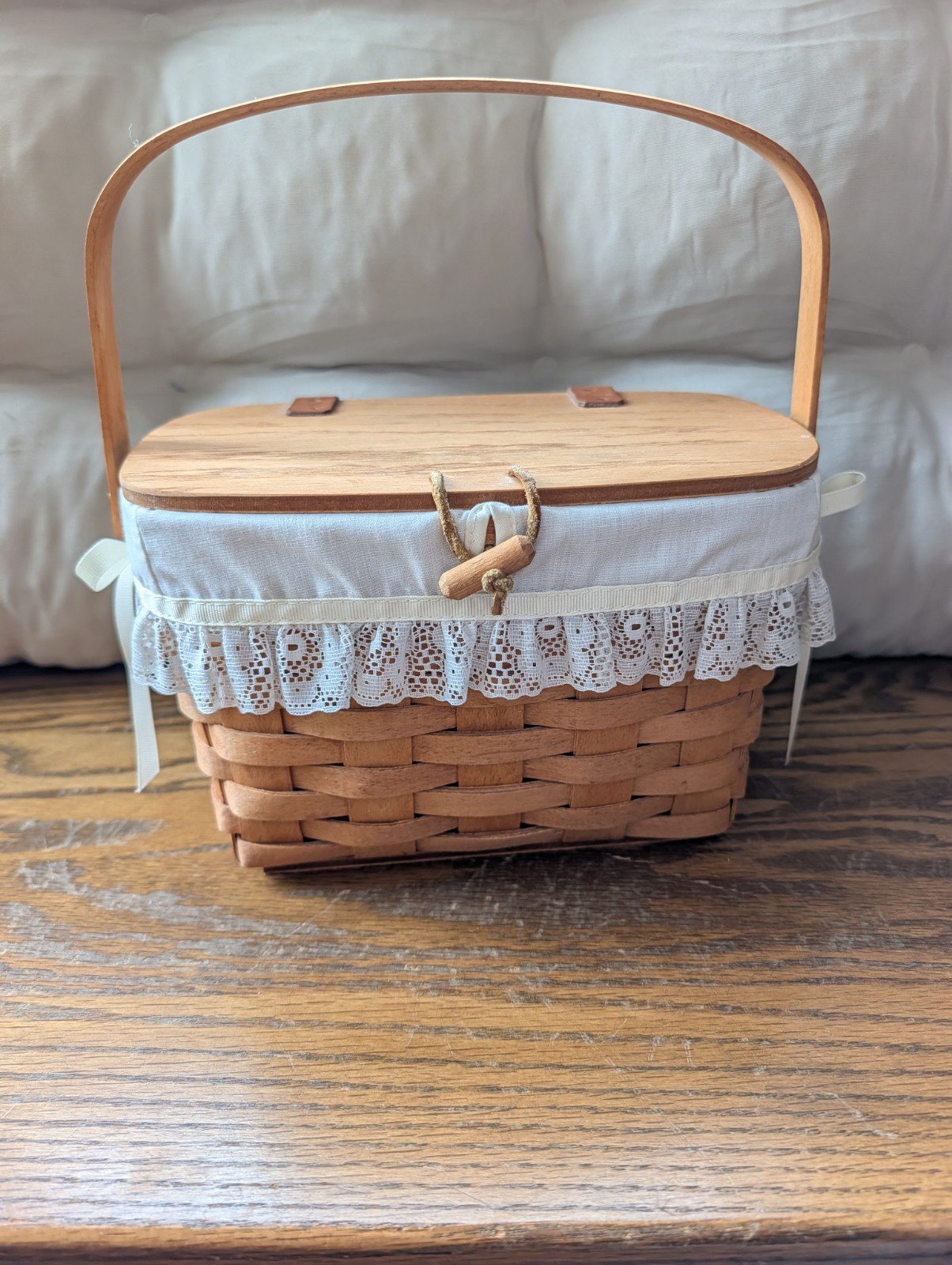 Longaberger 1992 Wooden Woven Purse with Liner Longaberger 1992 Wooden Woven Purse with Liner