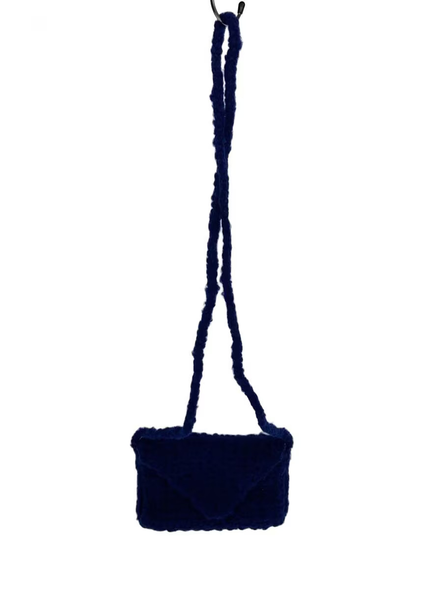 Other Brands KARAKORAM ACCESSORIES Shoulder Bag Wool BLU Plain