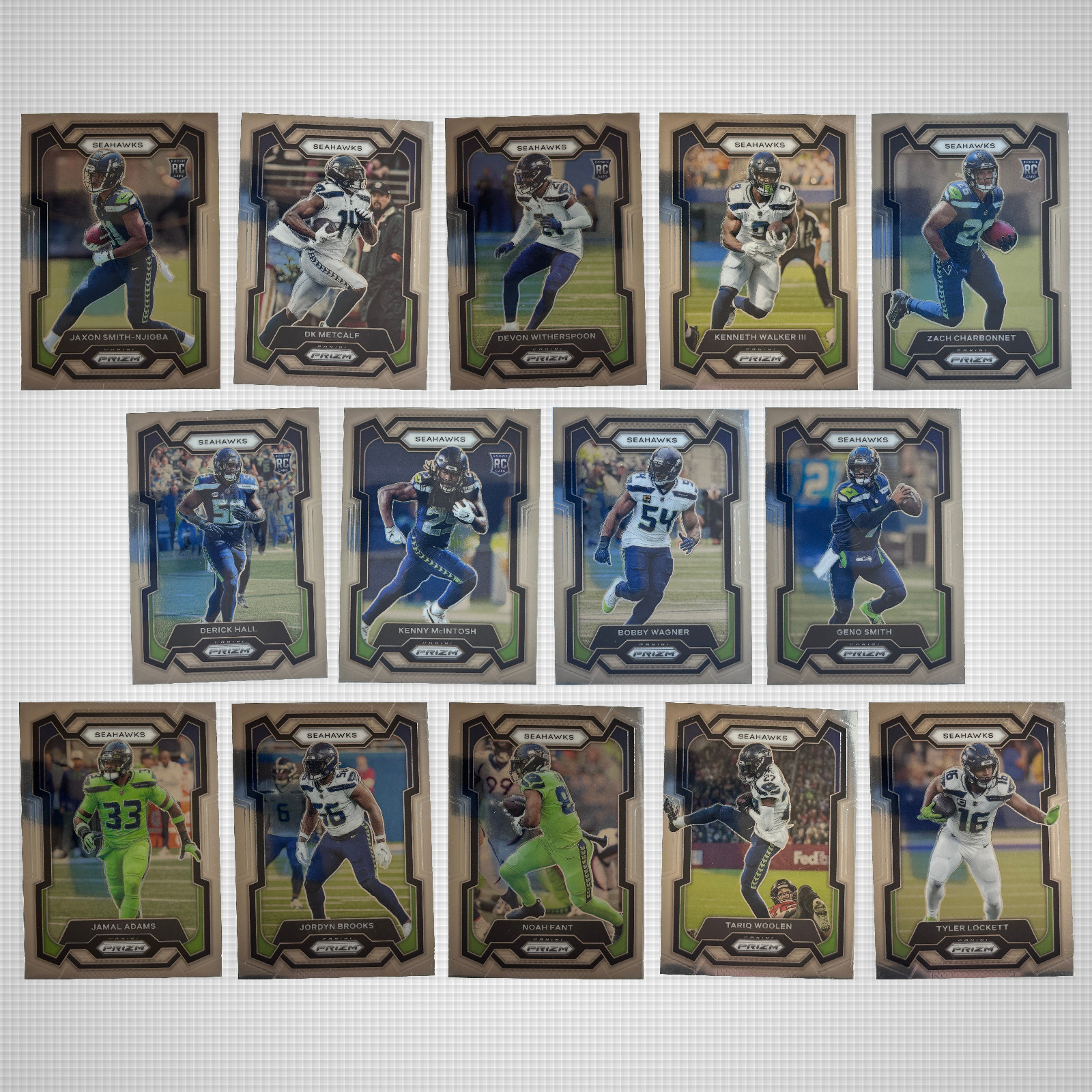 2023 Panini Prizm Seattle Seahawks Base Team Set 14 Cards Jaxon Smith-Njigba RC