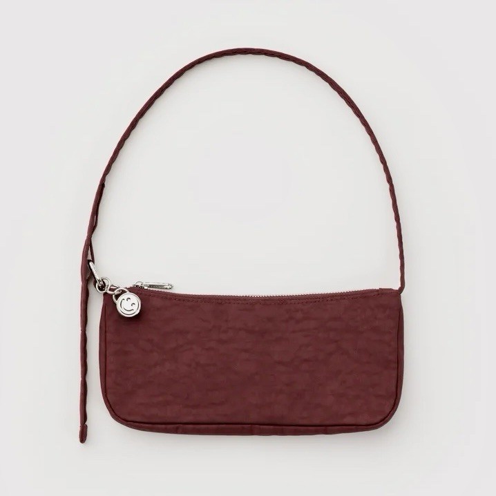 NEW Baggu NYLON POCHETTE BAG in “Mahogany” Red-Brown Recy. Nylon, SOLD OUT/RARE