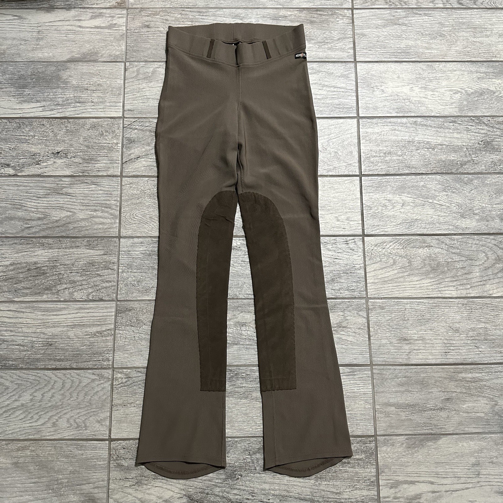 Kerrits Microcord Extended Knee Patch Bootcut Riding Pants L Khaki Equestrian Kerrits Microcord Extended Knee Patch Bootcut Riding Pants L Khaki Equestrian