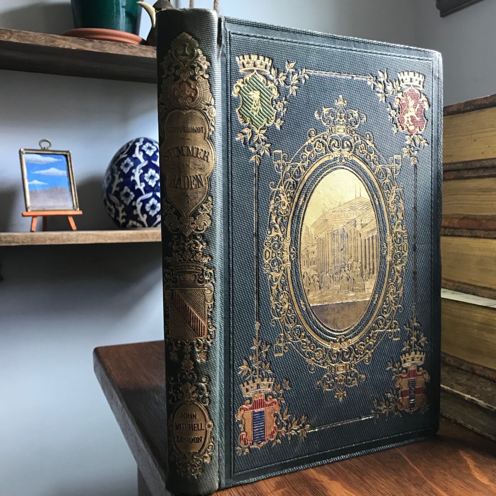 1853 A Summer at Baden-Baden - Original French Full Cloth Binding - Illustrated
