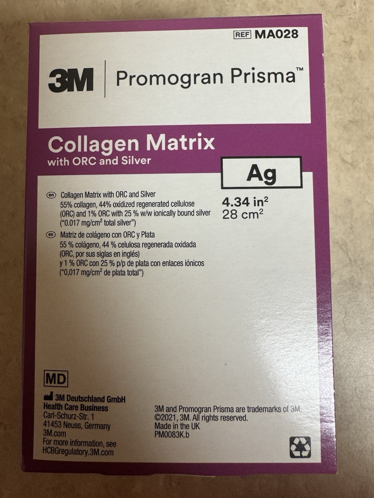 3M Promogran Prisma Collagen Matrix Silver 10/Box Exp 11/2027 3M Promogran Prisma Collagen Matrix Silver 10/Box Exp 11/2027