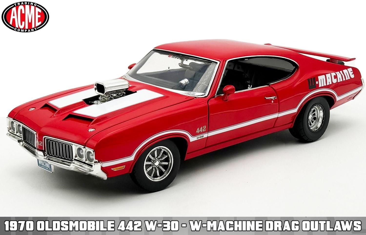 New Acme 1:18 Scale 1970 Oldsmobile 442 W30 - W-Machine - Drag Outlaws A1805631