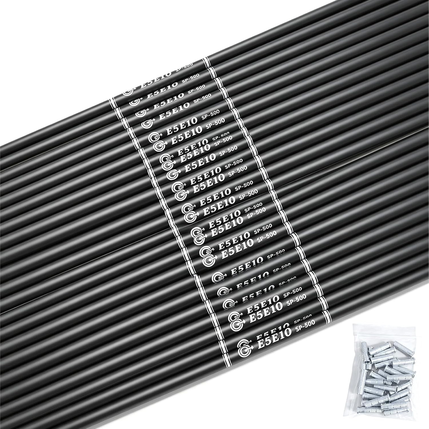 24Pc 30in Carbon Arrow Shaft OD 8mm DIY W/Aluminum Inserts for Archery Crossbow