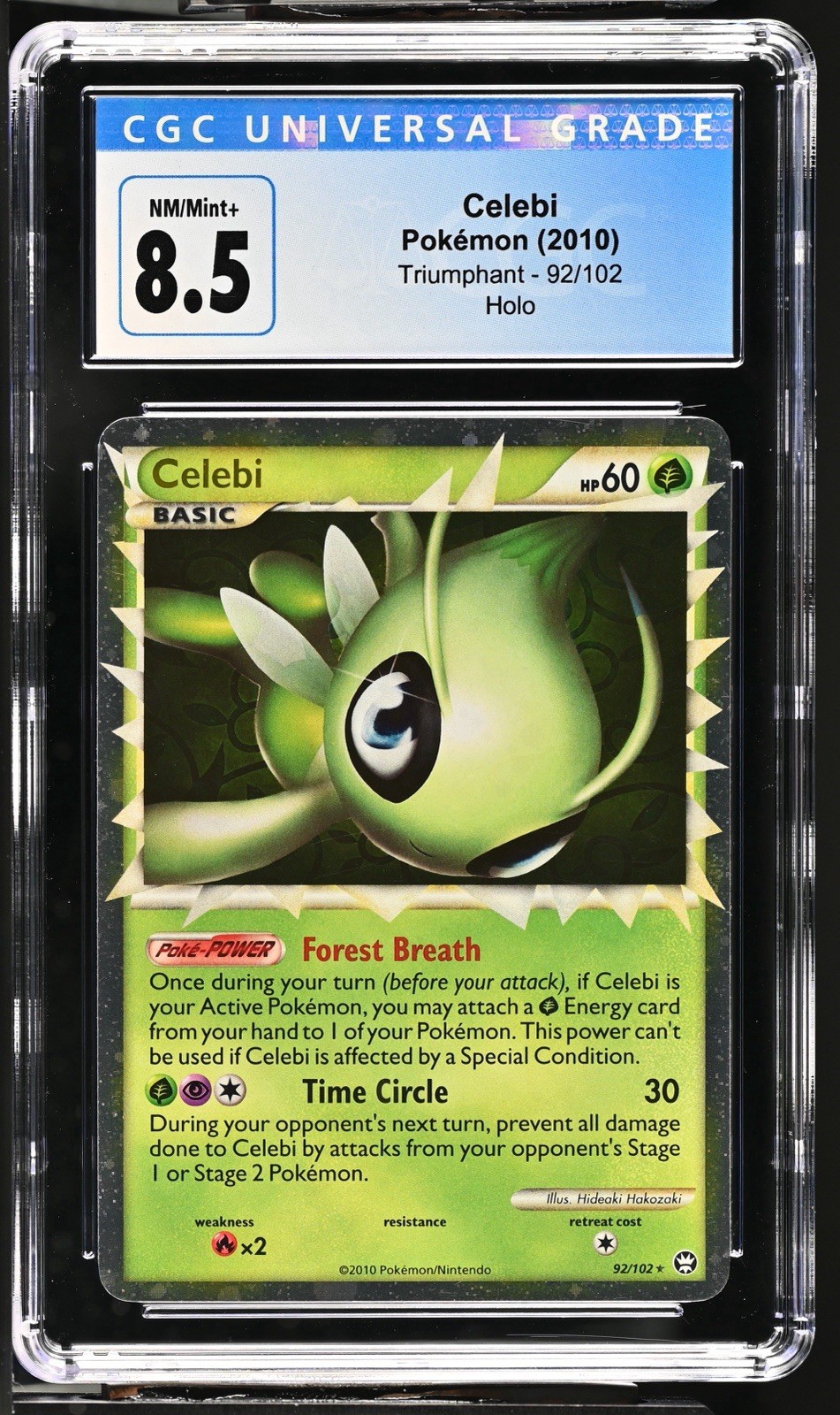 Celebi 92/102 CGC 8.5 Pokemon Triumphant Holo Celebi 92/102 CGC 8.5 Pokemon Triumphant Holo
