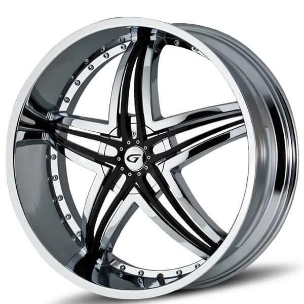 (Set-4) Gianna Blitz 22x9.5 Chrome wheels rims 6x120 +35mm