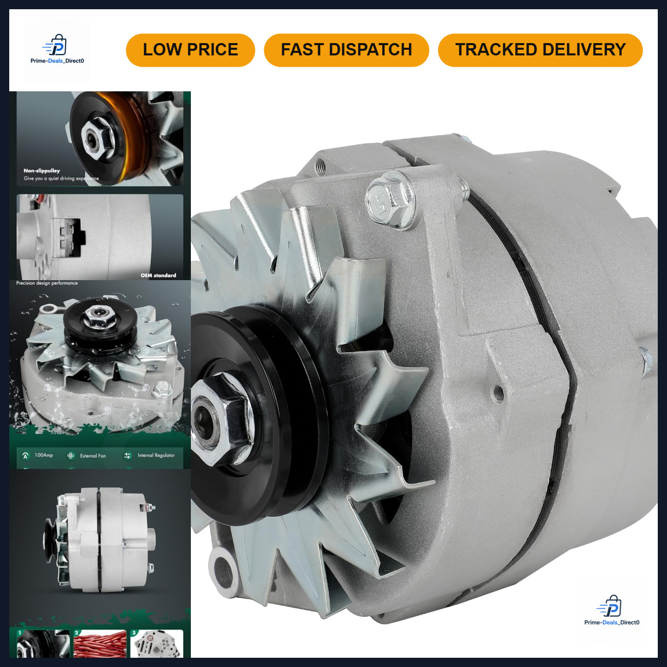 105A Self-Exciting Alternator for Chevy - High-Performance 1 Wire Upgrade