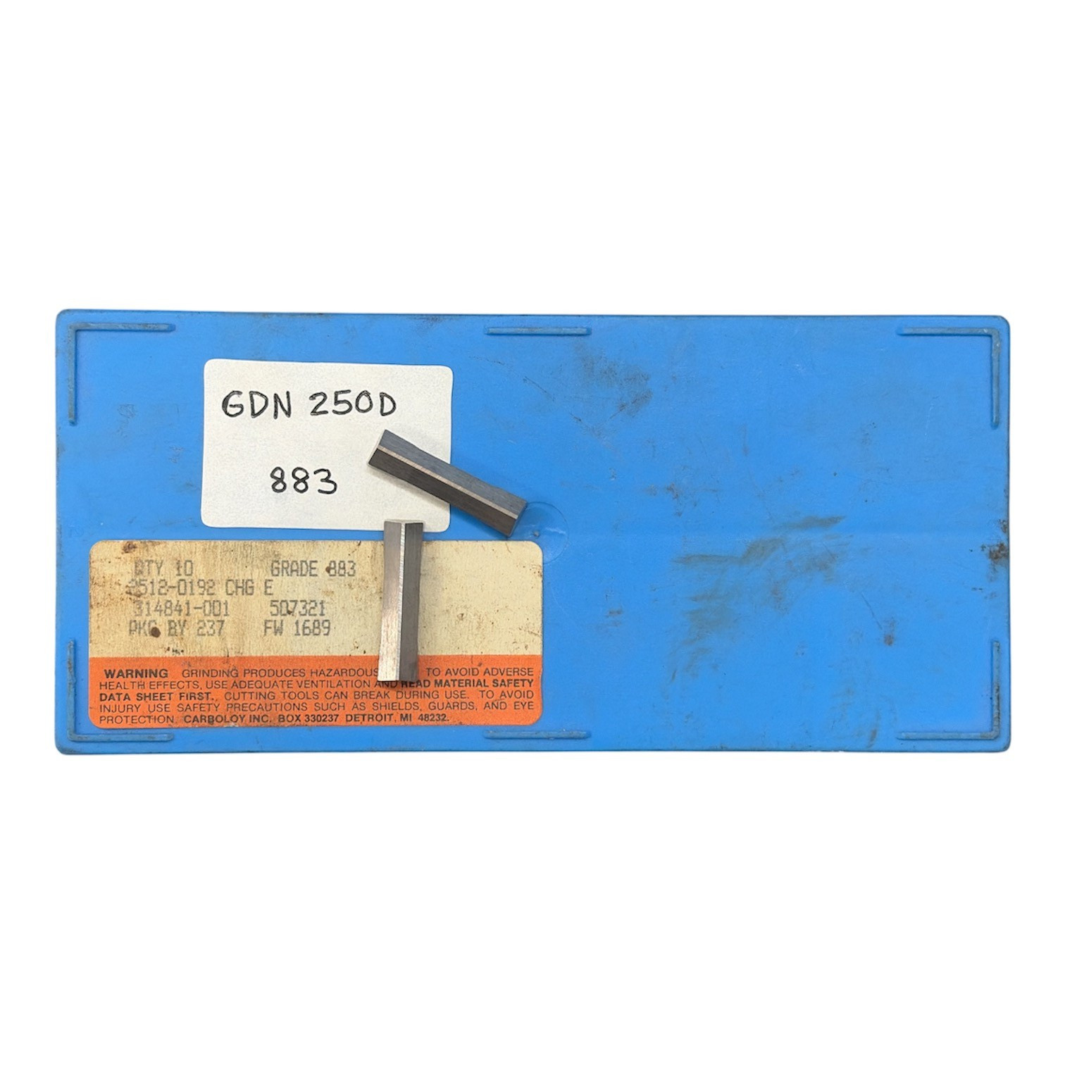 (10 Pcs) Carboloy GDN 250D Grade: 883 Carbide Inserts