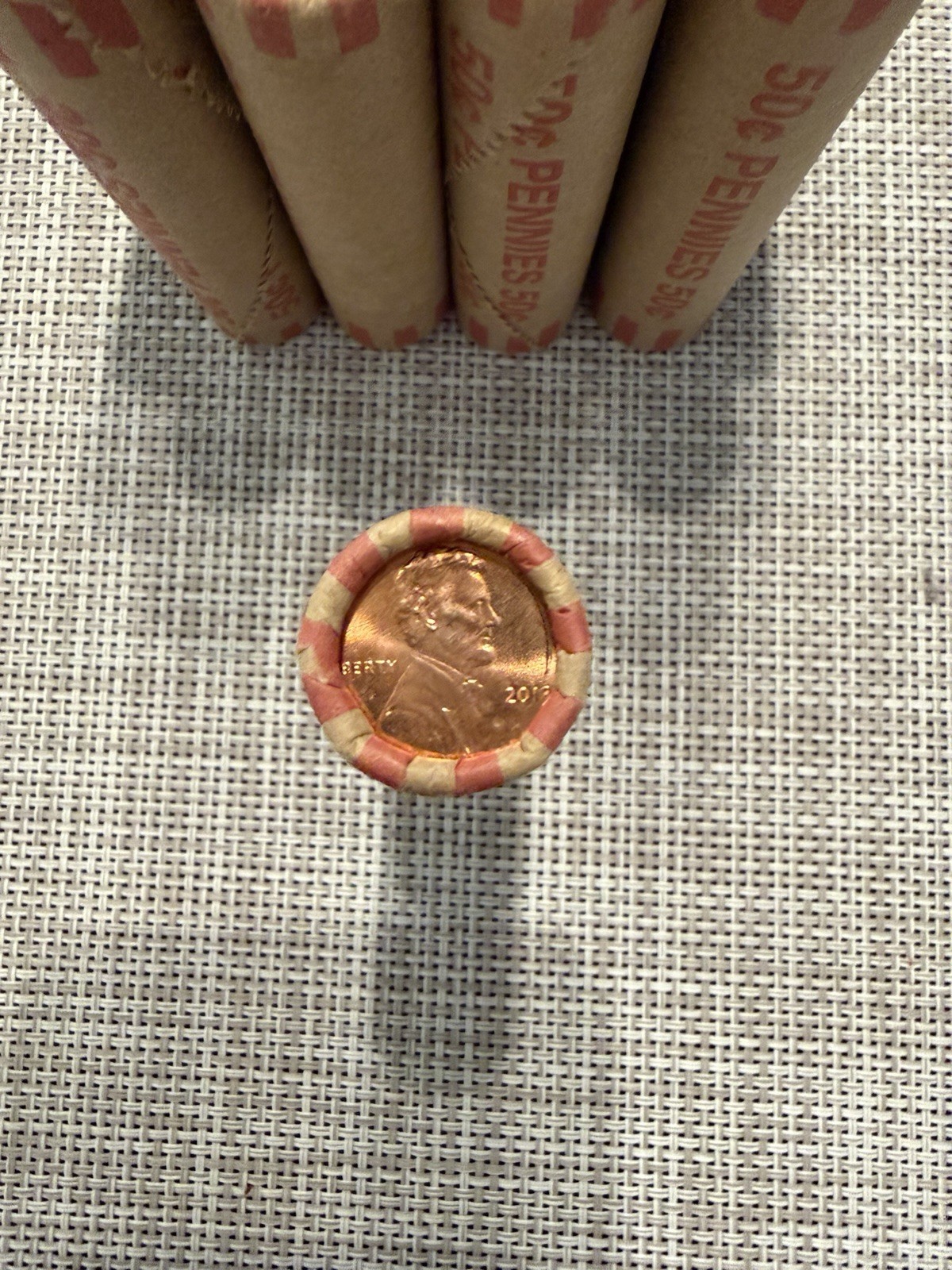 2013 P Lincoln Cent Penny Roll Uncirculated Original Bank Wrapper 2013 P Lincoln Cent Penny Roll Uncirculated Original Bank Wrapper
