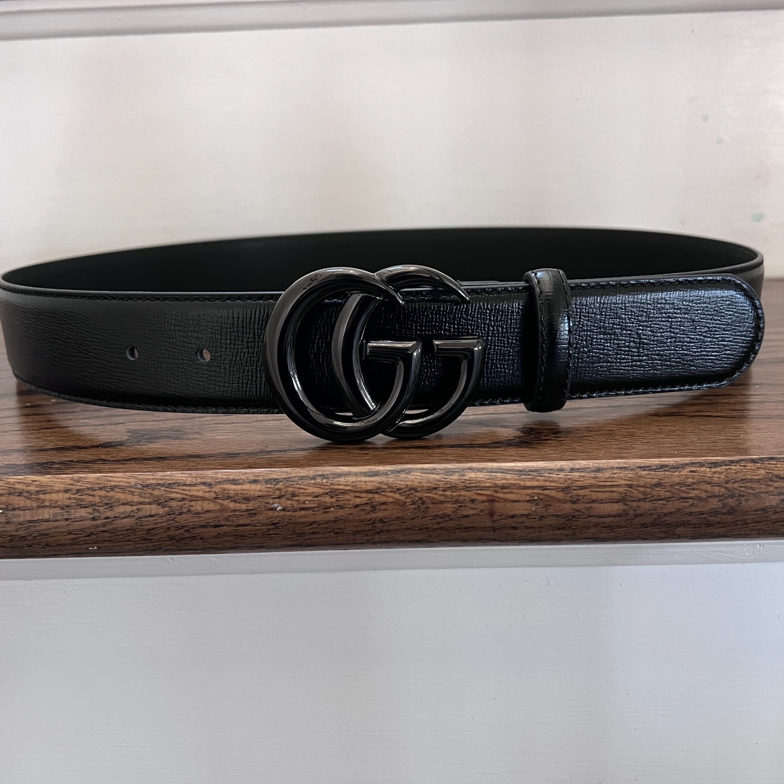 Gucci Black GG Buckle Belt Size 95cm Fits 32-34 Waist