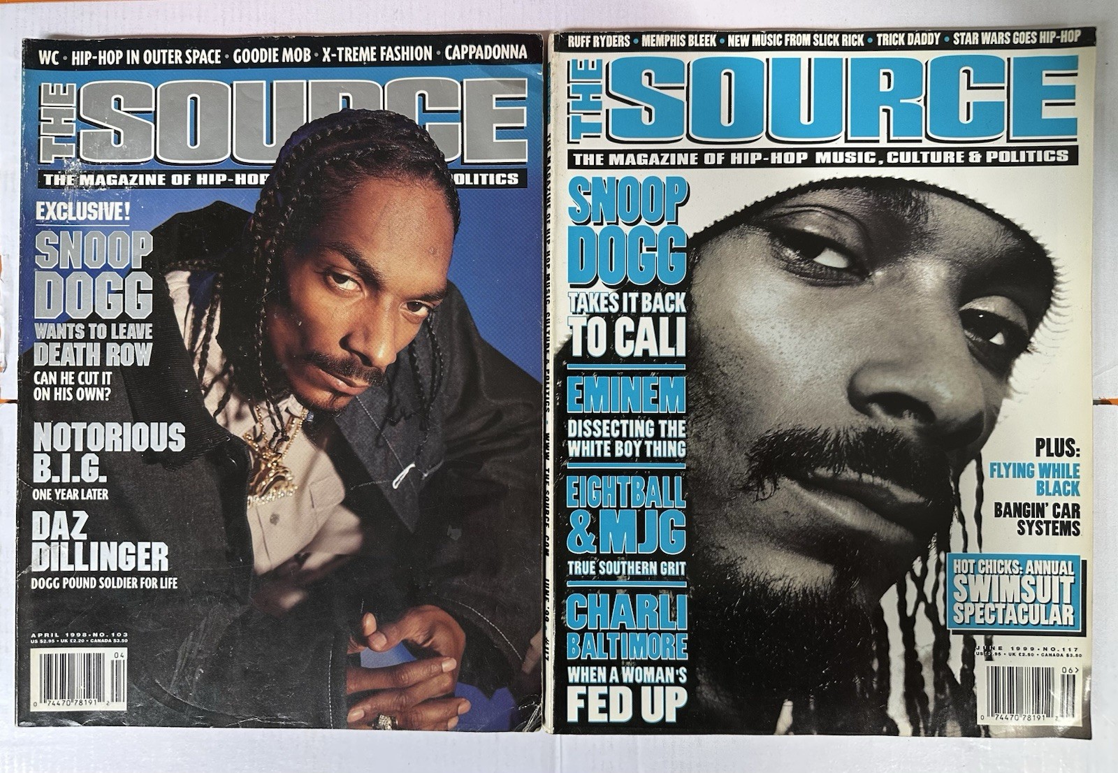 The SOURCE Magazine LOT of 2 Snoop Dogg Covers Eminem Swimsuit Issue Hip-Hop Daz The SOURCE Magazine LOT of 2 Snoop Dogg Covers Eminem Swimsuit Issue Hip-Hop Daz