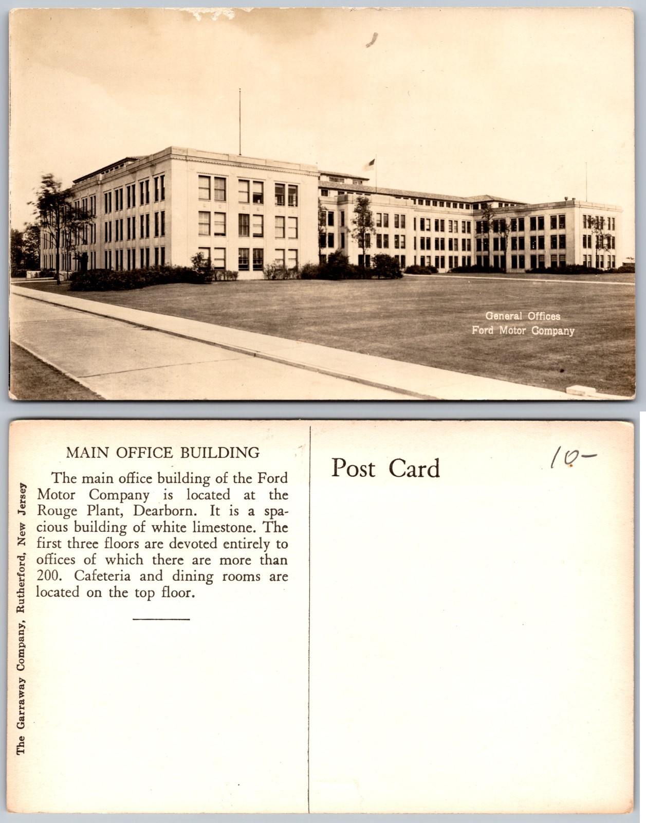 RPPC Ford Motor Company Office Dearborn MI Photo Postcard