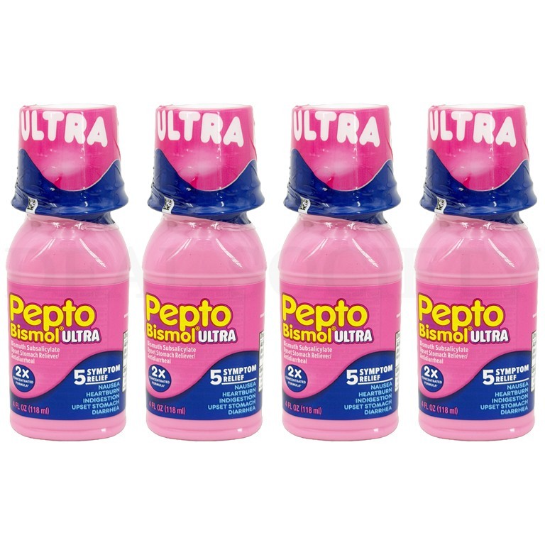 Pepto-Bismol Ultra Multi-Symptom Relief Liquid 4oz Lot of 4
