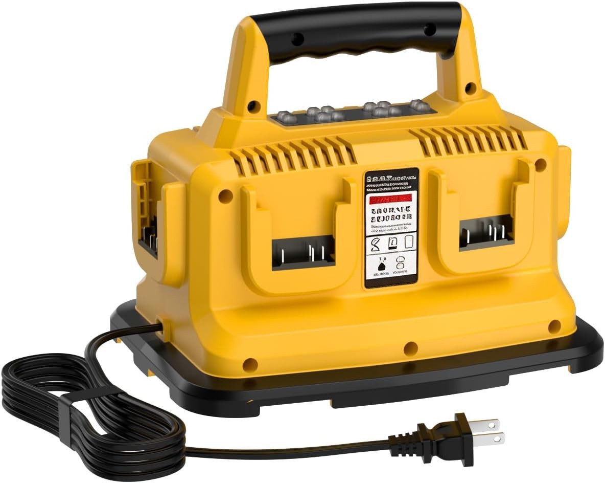 6-Port Fast Charger Compatible with DeWalt 20V 60V DCB200 DCB204 DCB206 DCB606
