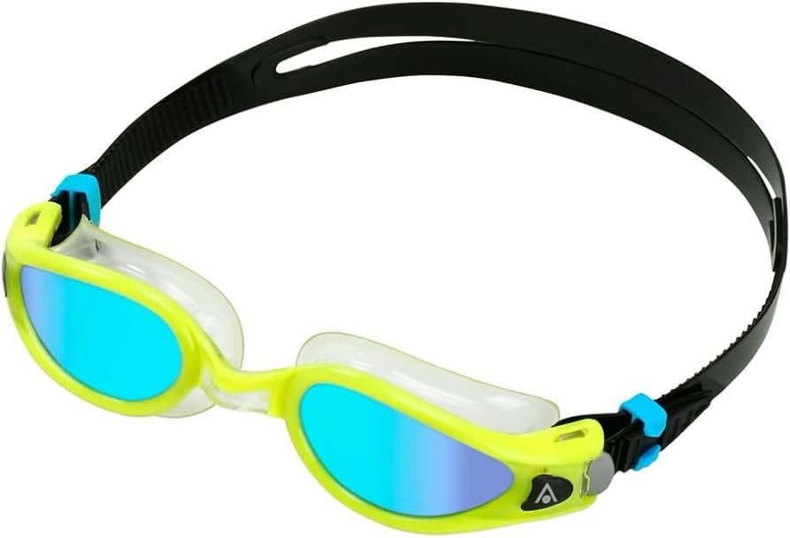 Aqua Sphere Kayenne Swim Goggles Yellow Frame Black Strap Mirrored Lens Aqua Sphere Kayenne Swim Goggles Yellow Frame Black Strap Mirrored Lens