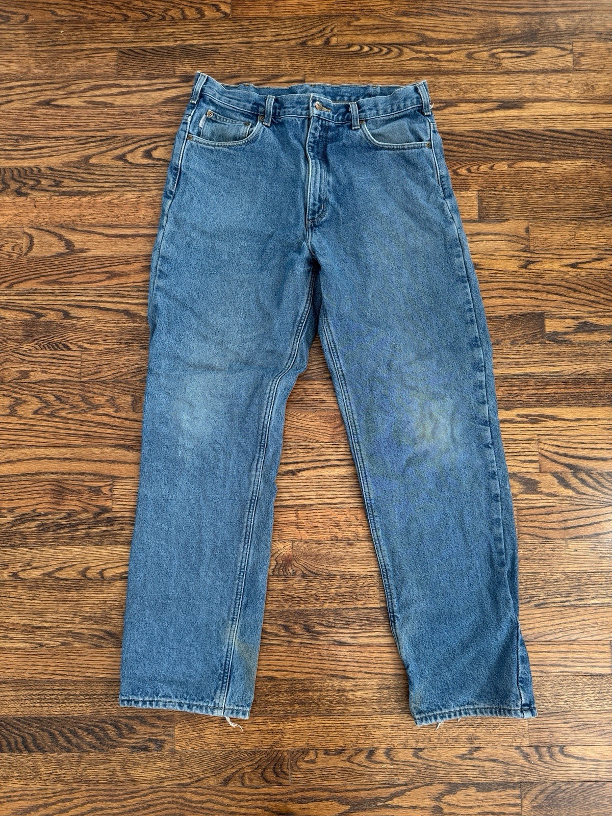 Vintage Carhartt Insulated Flannel Lined Workwear Denim Jeans Pants 36 X 34 Vintage Carhartt Insulated Flannel Lined Workwear Denim Jeans Pants 36 X 34